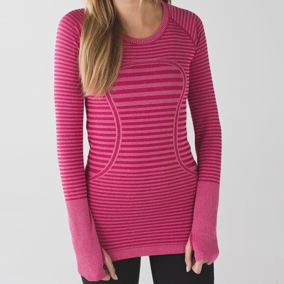 Lululemon Swiftly Tech Long Sleeve Shirt 4 Berry Rumble Crewneck Running Fitness - Picture 5 of 9